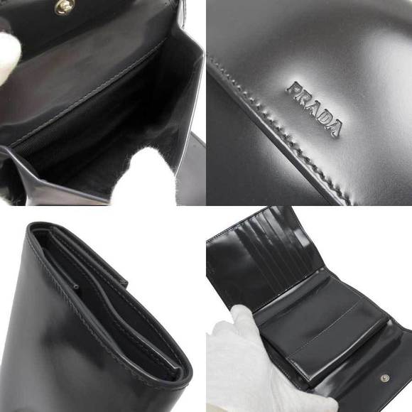 Prada Black Patent Wallet Tri - Picture 1 of 3